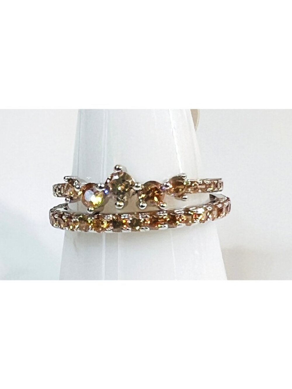 Ring Bomb Party Ring #3098, size 9, feminine, brilliant, radiant